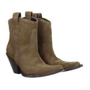 Maison Margiela Women's Ankle Boots Suede Green SIZE 39
